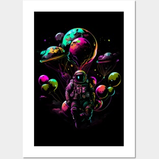 Astronaut Holding Planet Balloons Astrology Astronaut Universe Star Astronaut Suit Planet Cosmonaut Cosmonauts Moon Astronomy Mars Spaceman Jupiter Posters and Art